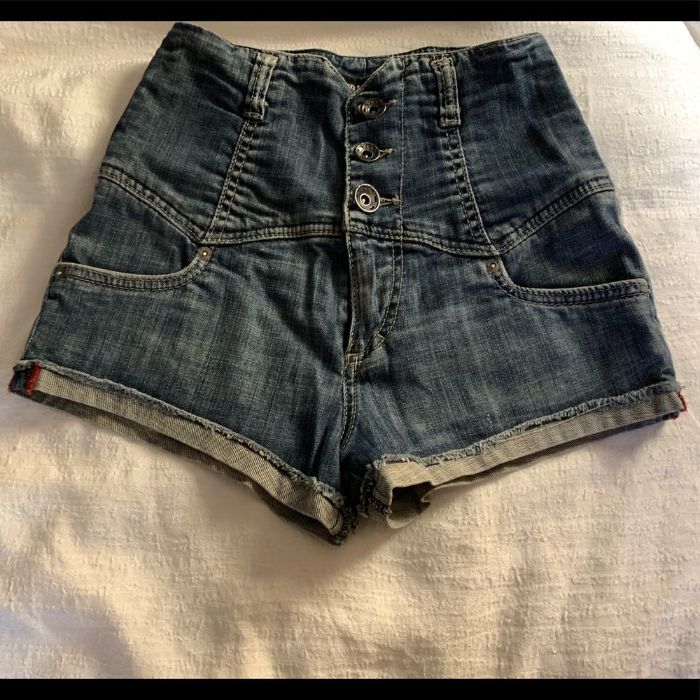Miss Sixty Diamond Denim Shorts Size 26